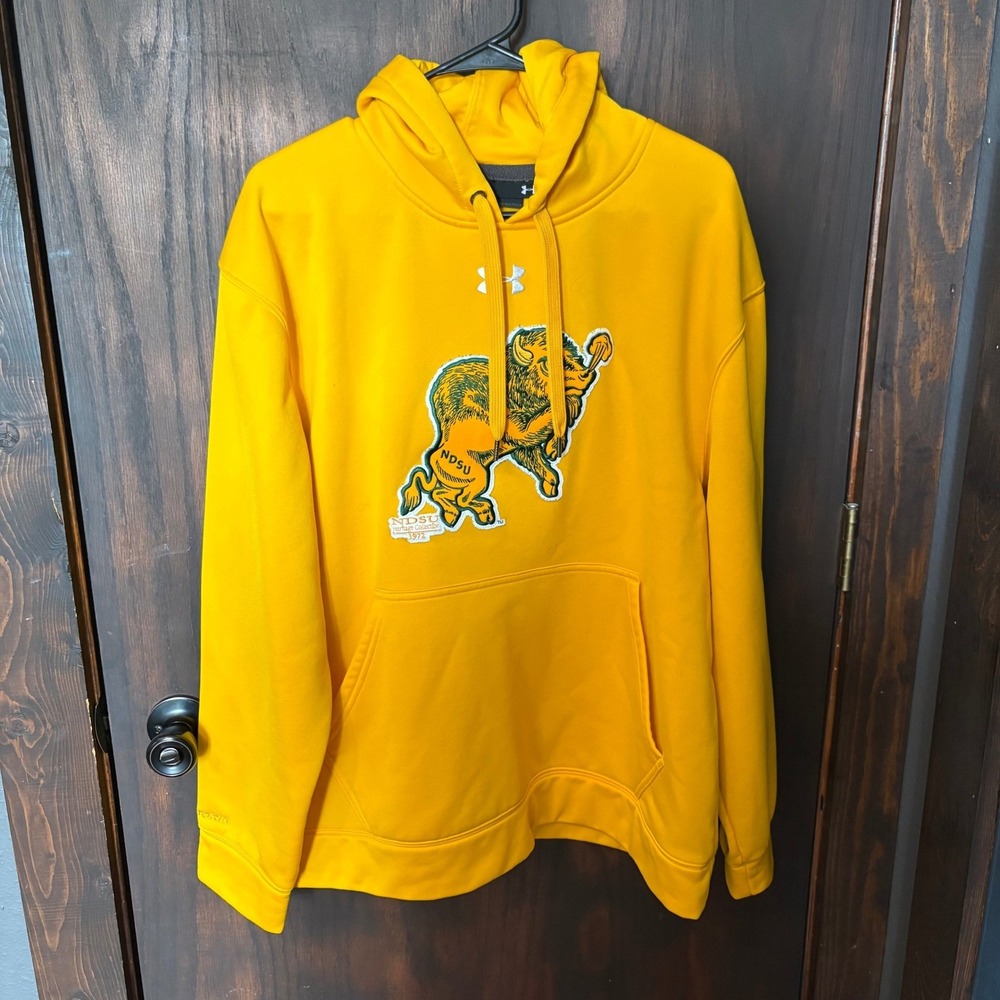 Under Armour NDSU Bison Heritage Collection Hoodie Mens Large Yellow Storm Sweat